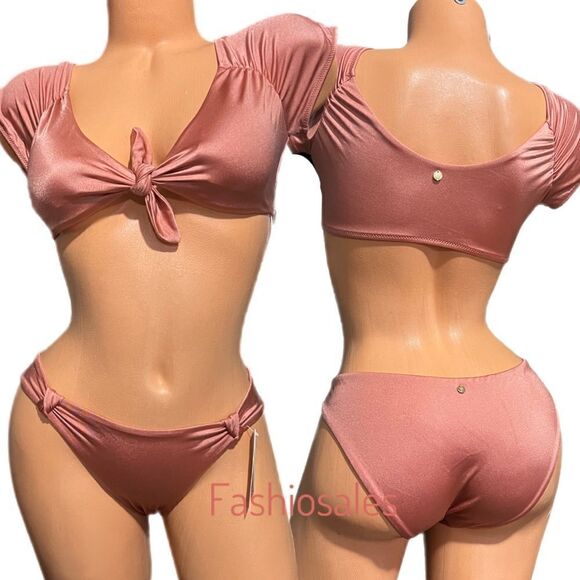 Victoria’s Secret Swim Twist off Shoulder Short-sleeve Bikini Top & Bottom Set - Picture 4 of 12